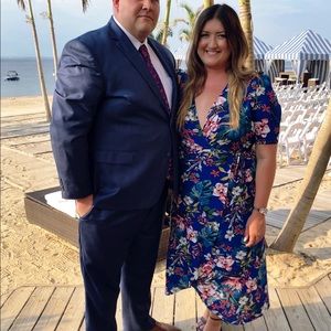 Tropical Floral Wrap Dress